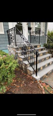 New stairs and railing construction