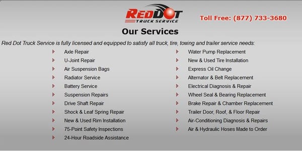 24 hrs Emergency Truck Repair New Jersey https://www.reddottruckservice.com/services.html