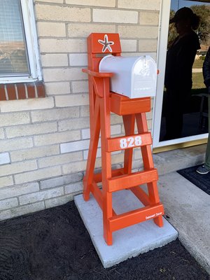 Lifeguard chair mailboxes can be painted any color and can have a cutout in the backrest.