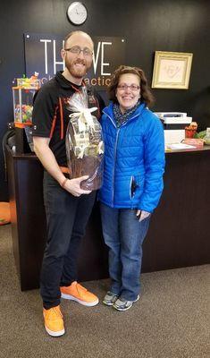 Kimberly W. Winner of one of our prizes from our winter referral contest.