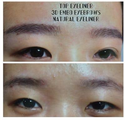 3D Hair Stroke Eyebrows and Natural Eyeliner