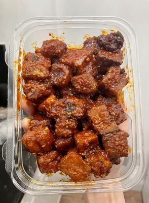 Chili Tofu - spicy and sweet, bit dry though