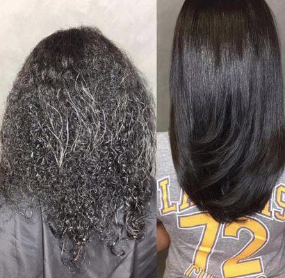 Before and After The Hair Kitchen No.5 treatment