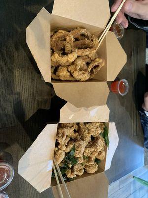 Deep Fried Squid and Basil Popcorn Chicken