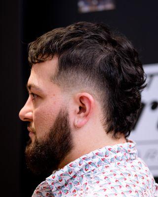 Low fade into textured mullet