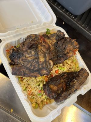 Jerk chicken and fried rice (special order)