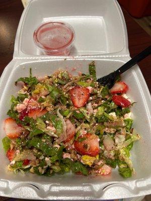 Strawberry salad with raspberry vinaigrette