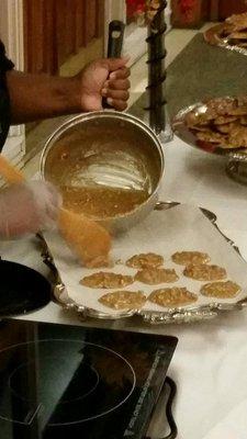 pouring pralines