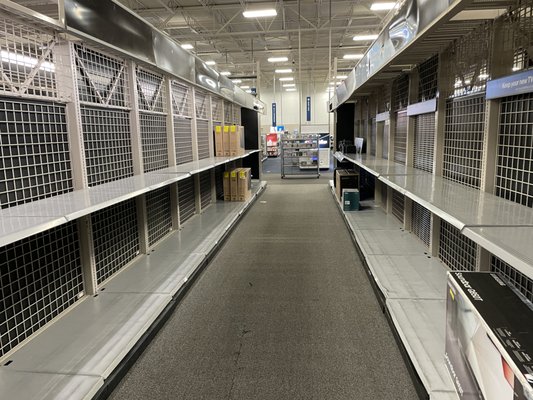 Lots of empty aisles in March 2021.