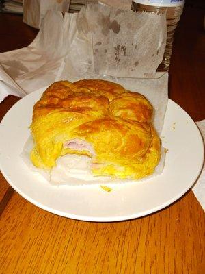 Ham egg and cheese croissant sandwich.  Outstanding!