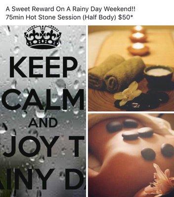 Rainy days are always massage day friendly!