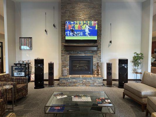 High-end audio and video, whole-home automation and distributed audio throughout.