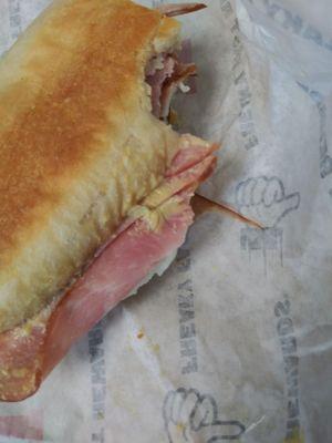 The sandwich i received today had pubic hair on it and inside of it.