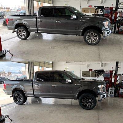 2016 Ford F-150 Ecoboost. Leveling kit, 305/55R20 Cooper Discoverer AT3 XLT tires, 20x9 +1 Fuel Warrior wheels. Awesome truck!!