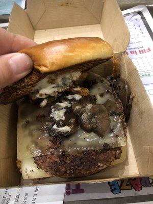 Mushroom Swiss Burger Abomination. Gave me GI distress.