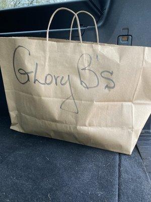 Bag with handwritten logo