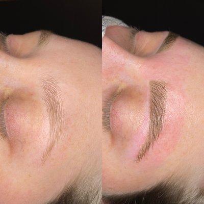 Before and after: brow wax and tint