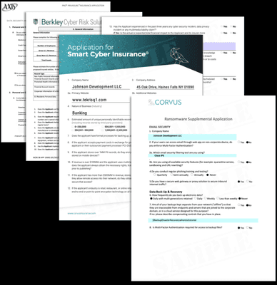 TEKRiSQ can help your business become insurable and help complete your applications