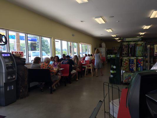 A breakfast crowd on a Sunday morning