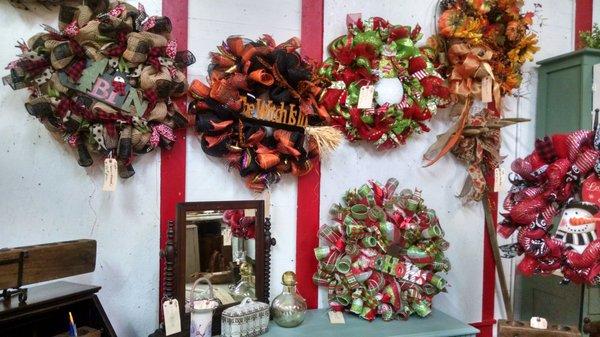 Holiday wreaths.