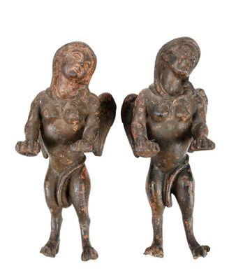 Stunning Pair of continental 16/17th century Iron Sphinxes, from the  Estate of Paul W. Doll, Jr., Lake Toxaway, North Carolina