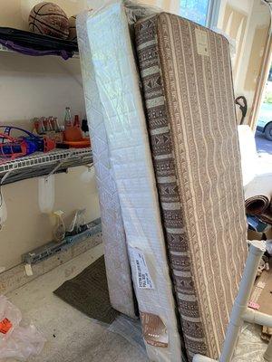 Mattress removed from garage