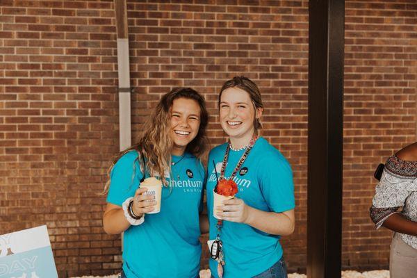 Volunteers it's free Kona Ice