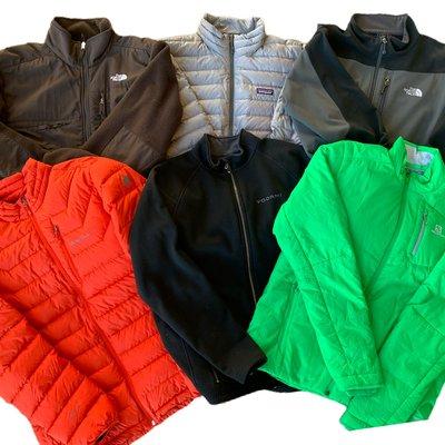 Great selection of used jackets...North Face, Patagonia, Mountain Hardwear.