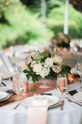 Plates, chargers, napkins and flatware rented through CORT. Photo by Kirsten Marie Photography