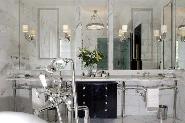 Custom Formal French Bathrooms with Marble