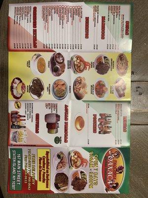 Front of menu