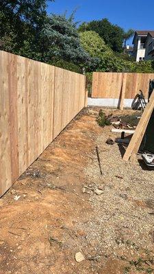 Wood fencing