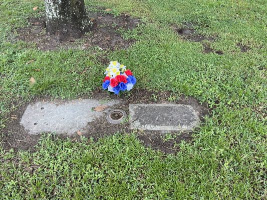 Saying hello to my Mom and leaving some flowers. I miss you Mom......1938-1995