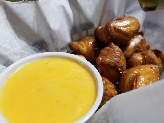 Pretzel balls with beer cheese