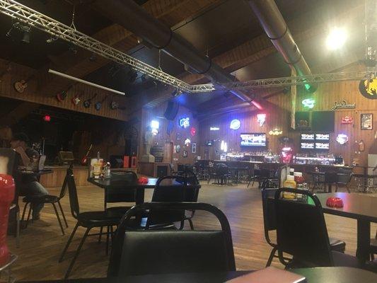 Dance floor and eating hall.