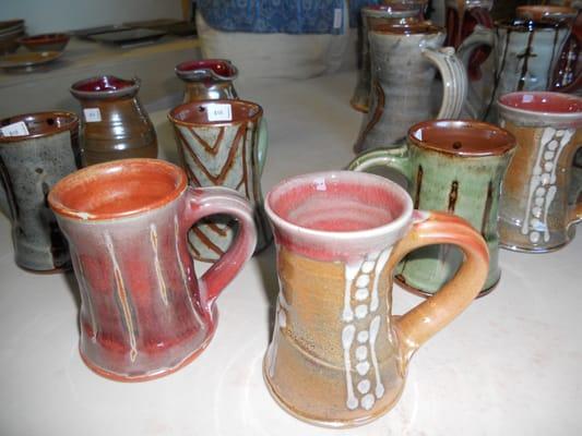 A small sample of mugs of many sizes