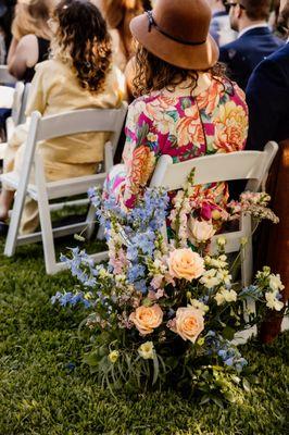 Beautiful aisle flowers for the ceremony