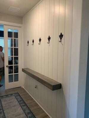 Shiplap and custom floating shelves