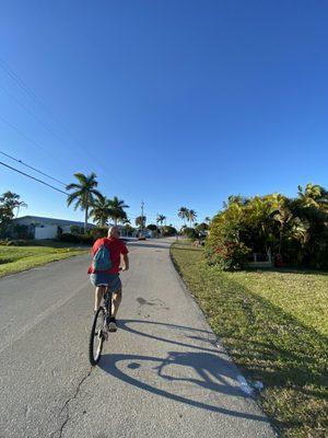 Taking our bikes on a nice jaunt through the island