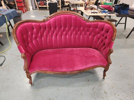 Antique Settee Tufting