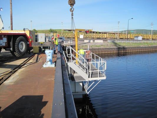 Acotec Limpet Cofferdam Being Used in Duluth-Superior Harbor for Inspecting, Repairing, and Preserving Steel Dock Walls 