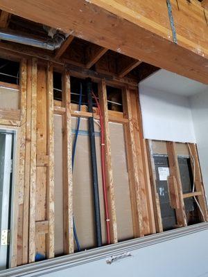 water damage and fixing plumbing pipes