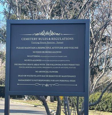 Cemetery Rules & Regulations