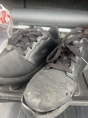 The work shoes I bought with in 2 weeks of us they disintegrated, horrible waste of money..