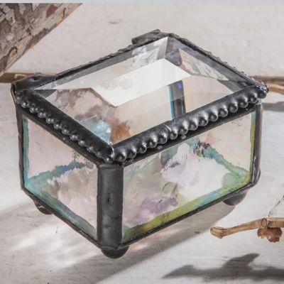 Gorgeous Hand cut beveled glass jewelry holder