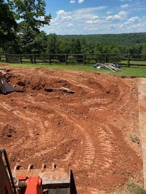 Grading at Pool Demolition