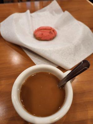 Coffee and sweet bread.