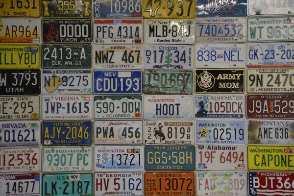 Part of our License Plate Walls