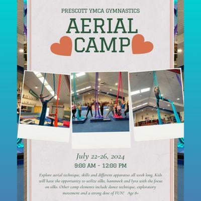 Kids aerial and dance camp at Prescott YMCA July 22-26, 2024