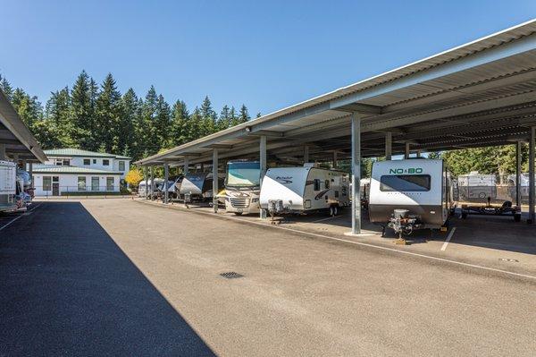 Covered RV Parking at Chateau Storage & Business Park in Maple Valley, WA